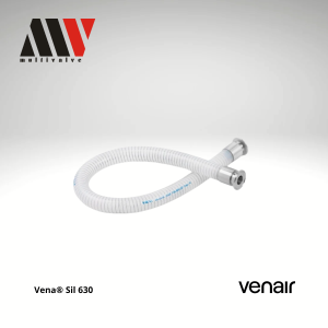 Venair Vena Sil 630 típusú, átlátszó szilikon tömlő. Multivalve Kft. és Venair logók, láthatóak még a képen, továbbá a tömlő típusjelzése.